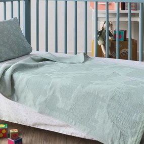 Κουβέρτα Βρεφική Ματλασέ Carmot Mint Kentia Cradle 100x140cm 100% Βαμβάκι