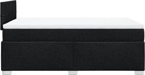 vidaXL Κρεβάτι Boxspring με Στρώμα Μαύρο 120x200 εκ. Υφασμάτινο