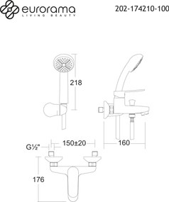 Eurorama Res Chrome 174210 - Μπαταρία λουτρου