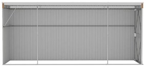 vidaXL Αποθήκη Κήπου Επιτοίχια Καφέ 118x382x178 εκ. από Γαλβ. Ατσάλι