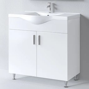 Martin Siena 90 White Gloss - Βάση Επίπλου Με Νιπτήρα (90x46)