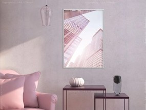 Αφίσα - Steel and Glass (Pink) - 40x60 - Μαύρο - Με πασπαρτού