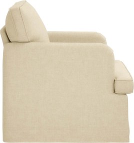 vidaXL Καναπές 60cm Κρεμ Μέταλλο