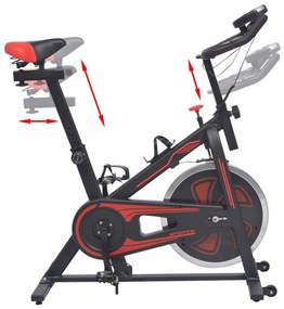 vidaXL Ποδήλατο Γυμναστικής με Αισθητήρες Παλμών Κόκκινο/Μαύρο