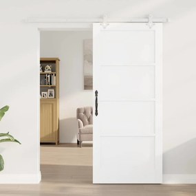 vidaXL Συρόμενη Πόρτα Χειροκίνητος Λευκό 86 x 198.5 cm