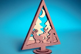 Σετ των 3 Intra απο ξύλο plywood 3mm-4mm πάχος - Στολίδι χριστουγεννιάτικου δέντρου με λέιζερ | Δίασταση 6x6 cm INTRAFABR-72091860