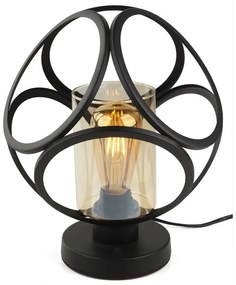 Φωτιστικό επιτραπέζιο Silvia Megapap E27 μεταλλικό χρώμα μαύρο 20x20x25εκ.