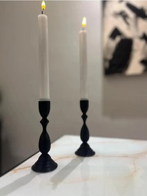 Stewehome Μοντέρνο ρουστίκ σετ 2 τεμαχίων κηροπήγια Μαύρο 10x15 cm