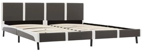 vidaXL Πλαίσιο Κρεβατιού Γκρι/Λευκό 180 x 200 εκ. από Συνθετικό Δέρμα