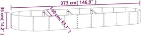 vidaXL Ζαρντινιέρα Ανθρακί 373x140x36εκ Γαλβανισμένος χάλυβας