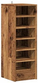 ντουλάπι παπουτσιών Παλιό ξύλο 32x35x92 cm Κατασκευασμένο ξύλο - Καφέ