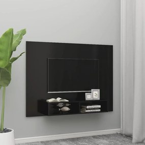 vidaXL Έπιπλο Τηλεόρασης Τοίχου Μαύρο 135 x 23,5 x 90 εκ. Μοριοσανίδα