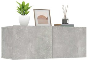 vidaXL Έπιπλα Τηλεόρασης 2 τεμ. Γκρι Σκυρ. 80x30x30 εκ. Επεξεργ. Ξύλο