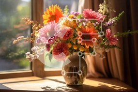 Intra Συλλεκτικό Ξύλινο Παζλ Plywood 4mm - Όμορφη εικόνα με πολύχρωμα λουλούδια μια ηλιόλουστη μέρα Σε Ξύλινο Κουτί - Διαστάσεις: 10x10 cm – 25 κομμάτια