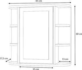 Καθρέπτης μπάνιου Diro Μegapap χρώμα λευκό 65x17,5x60εκ.