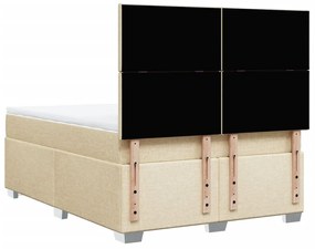 ΚΡΕΒΑΤΙ BOXSPRING ΜΕ ΣΤΡΩΜΑ ΚΡΕΜ 160X200 ΕΚ. ΥΦΑΣΜΑΤΙΝΟ 3290537