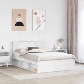 vidaXL Σκελετός Κρεβατιού Λευκό 140 x 190 cm Επεξεργασμένο ξύλο