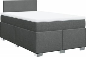 vidaXL Κρεβάτι Boxspring με Στρώμα Σκούρο Γκρι 120x200 εκ. Υφασμάτινο