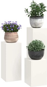 vidaXL Βάση φυτών 3 pcs Λευκό Ατσάλι