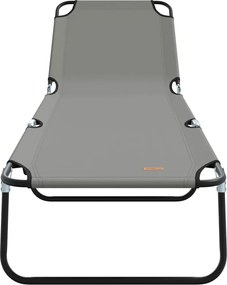 vidaXL Πτυσσόμενη ξαπλώστρα Γκρι 188 x 57 x 86,5 εκ. Πολυεστέρας