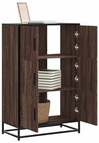 Highboard καφέ δρυς Κατασκευασμένο ξύλο και μέταλλο - Καφέ
