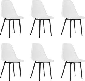 vidaXL Καρέκλες Τραπεζαρίας 6 τεμ. Λευκές από Πολυπροπυλένιο