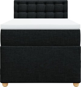 vidaXL Κρεβάτι Boxspring με Στρώμα Μαύρο 80 x 200 εκ. Υφασμάτινο