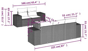 vidaXL Σετ Καναπέ Κήπου 6 τεμ. Μπεζ Συνθετικό Ρατάν με Μαξιλάρια