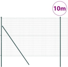vidaXL Ευρωπαϊκό Φράχτη με 7 Πόστα 1.6x10 μ Γαλβανισμένο Ατσάλι Πράσινο