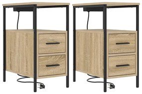 vidaXL Κουτιά Κρεβατοκάμαρας 2 pcs Sonoma Δρυς 30 x 48 x 61 εκ
