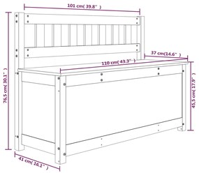 Πάγκος 110 x 41 x 76,5 εκ. από Μασίφ Ξύλο Πεύκου - Καφέ