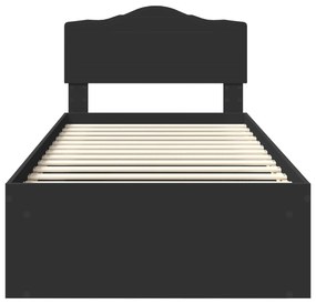 vidaXL Σκελετός Κρεβατιού Μαύρο 90 x 200 cm Στερεά ξυλεία πεύκου