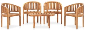VidaXL Σετ Σαλονιού Κήπου 5 τεμ. από Ξύλο Teak