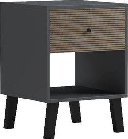 Κομοδίνο Tuscany pakoworld sonoma-ανθρακί 40x40x55εκ