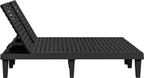 vidaXL Ξαπλώστρα Διπλή Μαύρη 155 x 138 x 83 εκ. από Πολυπροπυλένιο