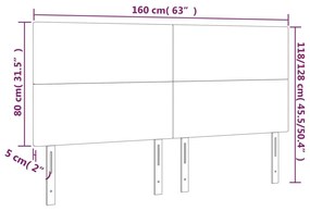 Κεφαλάρια Κρεβατιού 4 τεμ. Μαύρα 80 x 5 x 78/88 εκ. Υφασμάτινο - Μαύρο