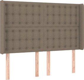 vidaXL Κρεβάτι Boxspring με Στρώμα Taupe 140x190 εκ. Υφασμάτινο