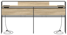 vidaXL Κεφαλάρι Αποθήκης Sonoma Δρυς 180 cm Επεξεργασμένο ξύλο