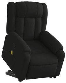 vidaXL Πολυθρόνα Μασάζ Ανακλινόμενη με Ανύψωση Μαύρη Υφασμάτινη