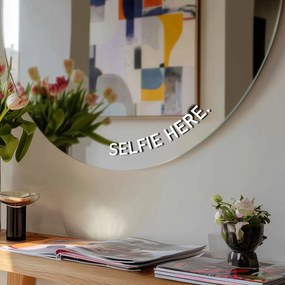 Αυτοκόλλητο για καθρέφτη S49 – SELFIE HERE. (round)