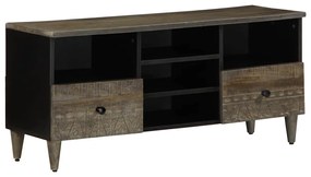 Έπιπλο Τηλεόρασης Μαύρο 100 x 33 x 46 εκ. από Μασίφ Ξύλο Μάνγκο