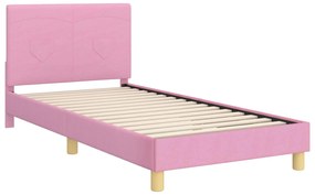 vidaXL Κρεβάτι Παιδικής Κρεβατοκάμαρας με Κεφαλάκι Ροζ 90 x 190 cm