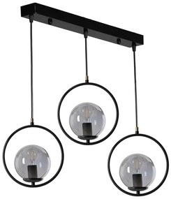 Φωτιστικό Οροφής - Ράγα Ring 846STL2843 55x30x70cm 3xE27 40W Black Opviq