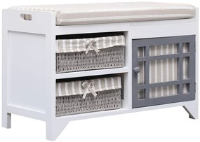 vidaXL Πάγκος Χολ Λευκός 70 x 33,5 x 45 εκ. από Ξύλο Παυλώνιας