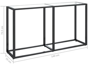 vidaXL Τραπέζι Κονσόλα Διαφανές 140x35x75,5 εκ. από Ψημένο Γυαλί