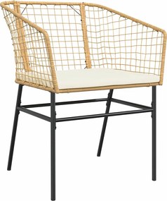 vidaXL Σέτ φαγητού για κήπο 3 pcs Καφέ συνθετικό ρατάν
