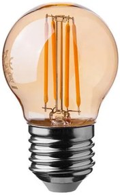 V-TAC Λάμπα LED Filament Γλομπάκι E27 G45 4W 400lm 300° IP20 Amber Γυαλί Ζεστό Λευκό 217100