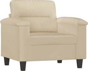 vidaXL Πολυθρόνα Κρεμ 60 εκ. από Ύφασμα Μικροϊνών