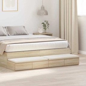 vidaXL Συρτάρια Κρεβατιού Σοηβόνα Δρυς 160x36,5x16,5 εκ Επεξεργασμένο Ξύλο