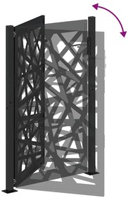 Garden Gate Μαύρη 105x155 cm Σχέδιο Ατσάλινο Φωτιστικό - Μαύρο